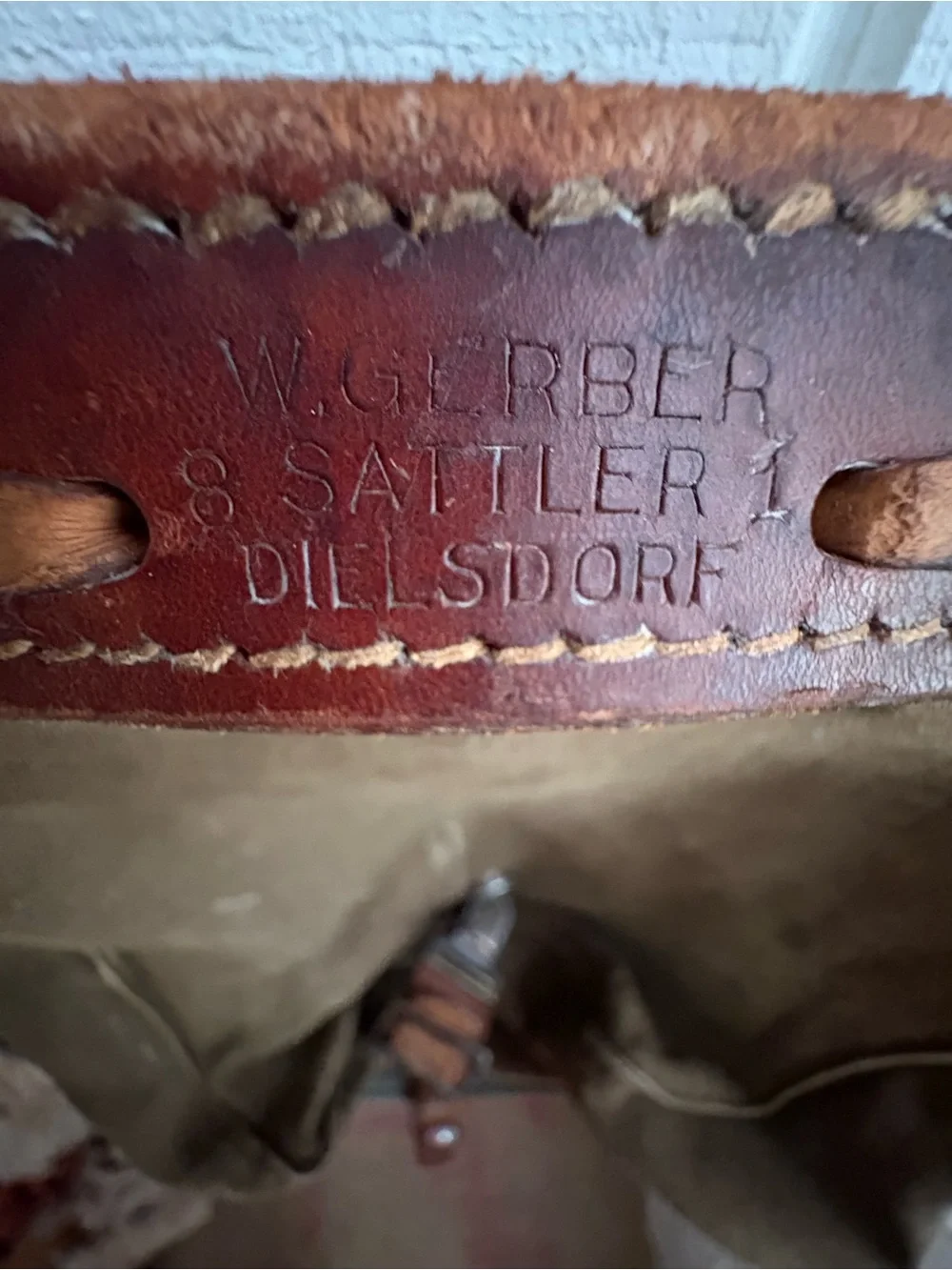 Vintage Swiss Military canvas and leather Bread bag